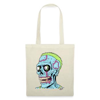Crâne Punk Zombie Stupide Fou - Sac en tissu - nature - Devant