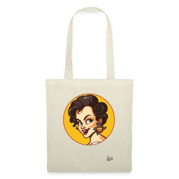 La douce beauté : une femme de dessin animé rétro avec une touche d’originalité - Sac en tissu - nature - Devant
