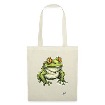 Niedlicher dicker pummeliger Frosch - Stoffbeutel - Natur - Vorne