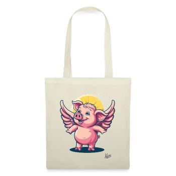 pink angel pig with wings - Tote Bag - nature - Front