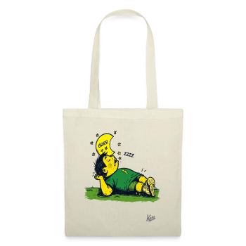 Joueur de football fatigué avec des étoiles et une lune - Sac en tissu - nature - Devant