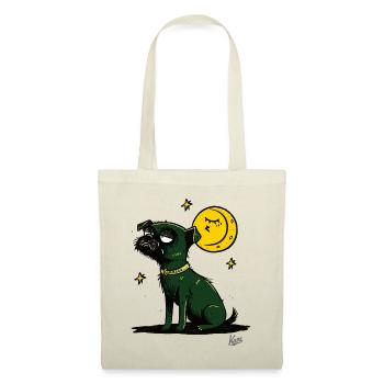 Tired Schnauzer: Dog with Moon and Stars - Tote Bag - nature - Front