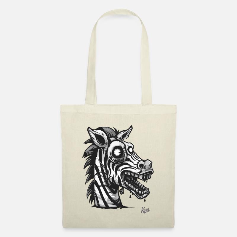 Müdes Krankes komisch lustiges Zombie Zebra - Stoffbeutel - Natur