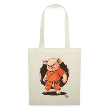 Orange Kung Fu Moine Cochon - Sac en tissu - nature - Devant