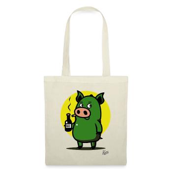 Drinking and Smoking Grunt: The Evil Piggy Boy - Tote Bag - nature - Front
