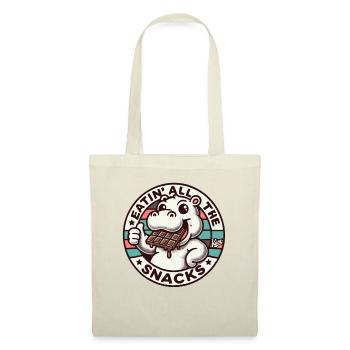 Funny hippo eating chocolate and all snacks - Tote Bag - nature - Front