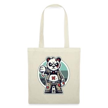 Worn-out zombie panda with thumbs down - Tote Bag - nature - Front