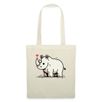 Funny, cheerful cartoon rhinoceros - Tote Bag - nature - Front