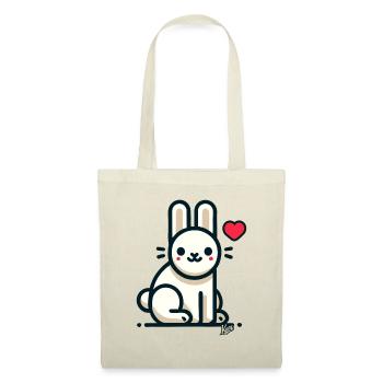 Amour Coeur Lapin - Sac en tissu - nature - Devant
