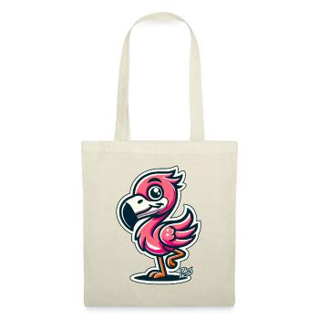 Flamant rose drôle amical - Sac en tissu - nature - Devant