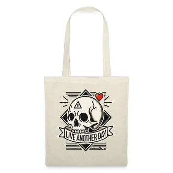 Skull with Heart: Live Another Day - Tote Bag - nature - Front
