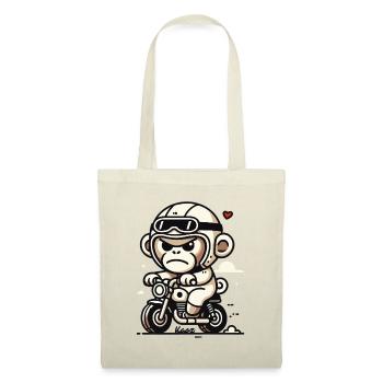 Little Biker Monkey on Small Motorcycle - Tote Bag - nature - Front