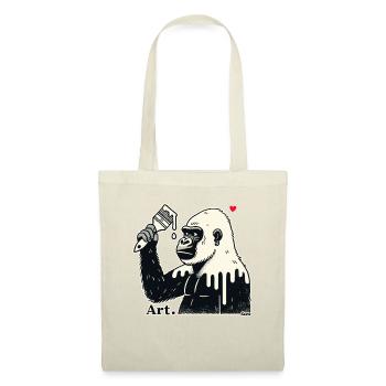 Artiste gorille, client avec pinceau et peinture - Sac en tissu - nature - Devant