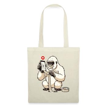 White gorilla repairs broken mobile phone - Tote Bag - nature - Front