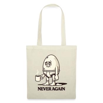 Tired Morning Egg with Coffee – "Never Again" - Tote Bag - nature - Front