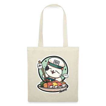 Neko Sushi Chef – Lustige Katzenküche - Stoffbeutel - Natur - Vorne
