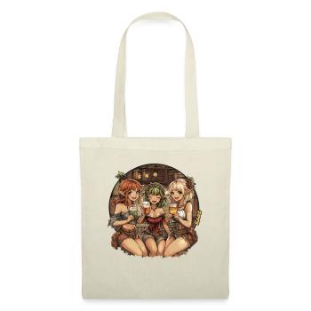 Fantasy Wirtshaus – Des elfes avec de la bière - Sac en tissu - nature - Devant