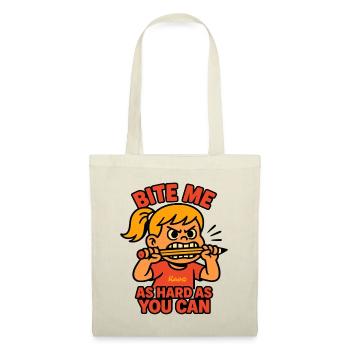 Bite me! Cartoon girl with tantrum - Tote Bag - nature - Front
