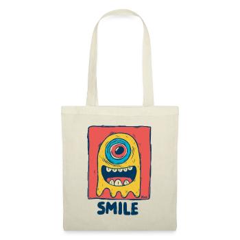Grinse Monster mit guter Laune - Stoffbeutel - Natur - Vorne