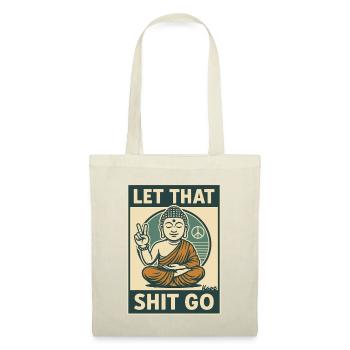 Meditierender Buddha mit frechem Spruch Design - Stoffbeutel - Natur - Vorne