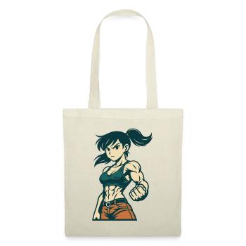 Muscular fighter with braid and strong fist - Tote Bag - nature - Front