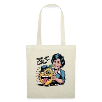 10080 woman squeezing a male lemon - Tote Bag - nature - Front