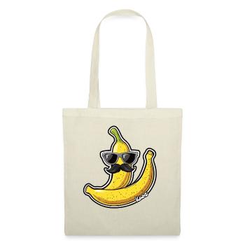 Banane avec lunettes de soleil et moustache - Sac en tissu - nature - Devant