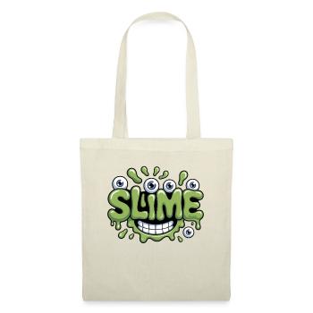 Slime avec des yeux et un grand sourire - Sac en tissu - nature - Devant