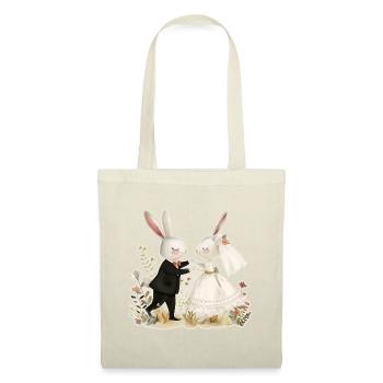 Bride and groom rabbits - Stoffbeutel - Natur - Vorne