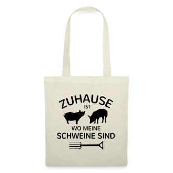 Schwein Schweinchen Landwirt Geschenk Bauer Farm - Stoffbeutel - Natur - Vorne