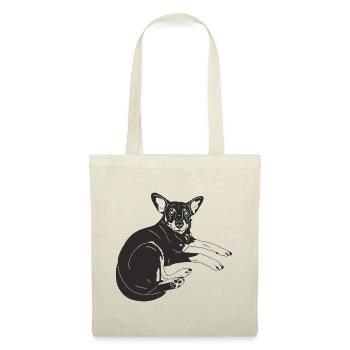 Zwergpinscher - Stoffbeutel - Natur - Vorne
