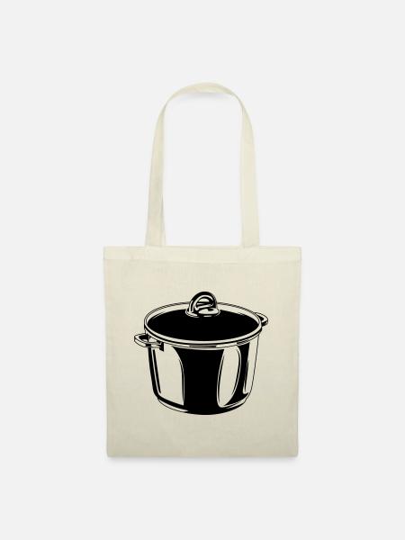 kochtopf topf kochen symbol silhouette - Stoffbeutel - Natur