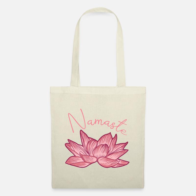 Buddha Mönch Namaste Blume Lotusblüte I Geschenk - Stoffbeutel - Natur