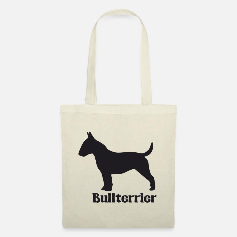 Bullterrier Silhouette - Stoffbeutel - Natur