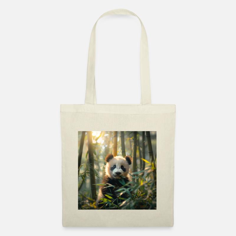 Panda im Bambuswald - Stoffbeutel - Natur