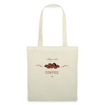 Motif de grains de café avec inscription - Sac en tissu - nature - Devant