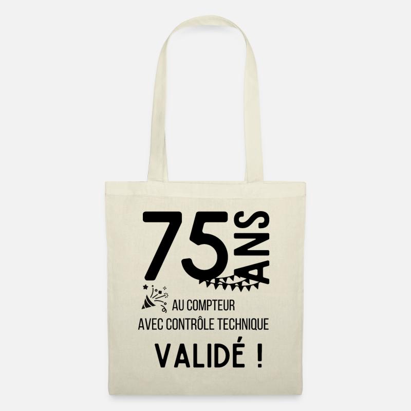 75 ans validé - Sac en tissu - nature