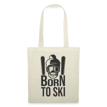 Born to ski Wintersport Skifahren Skifahrer - Stoffbeutel - Natur - Vorne