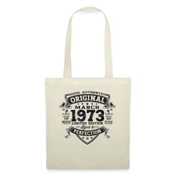 50. Geburtstag Mann Original März Jahrgang 1973 - Stoffbeutel - Natur - Vorne