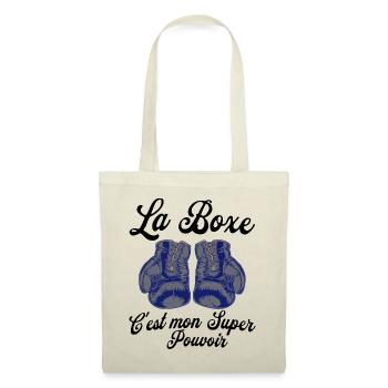 La boxe, c'est mon super pouvoir - Sac en tissu - nature - Devant