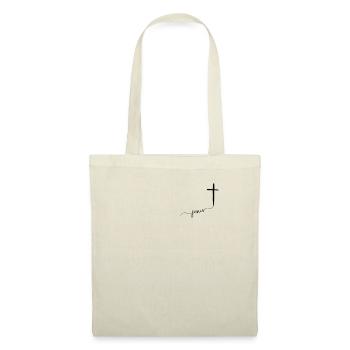 Jésus avec croix chrétienne, belle et simple - Sac en tissu - nature - Devant