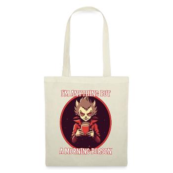 Kawaii vampire buvant du café, personne du matin - Sac en tissu - nature - Devant