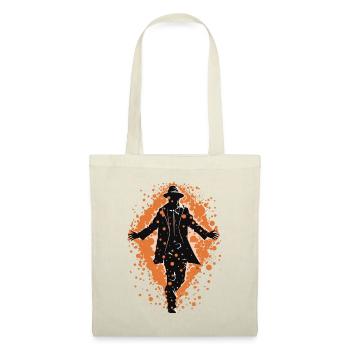 Silhouette d’homme marchant, fond orange - Sac en tissu - nature - Devant