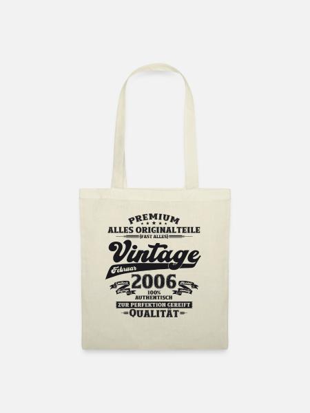 18. Geburtstag Mann/ Frau Vintage Jahrgang 2006 - Stoffbeutel - Natur