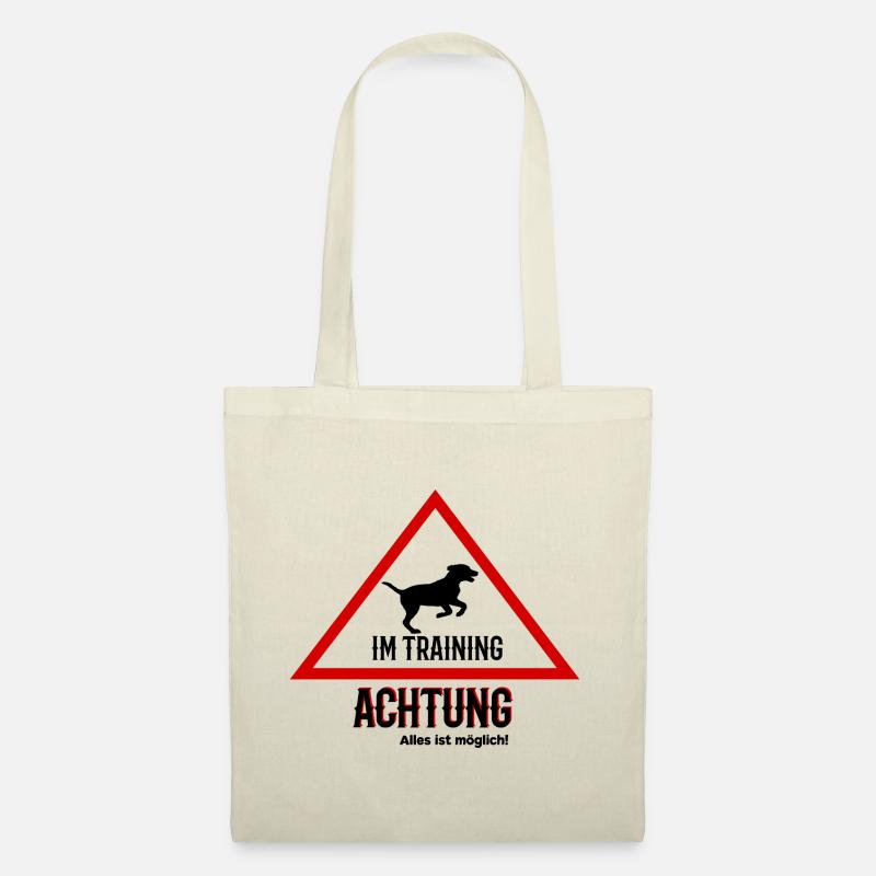 Hundetraining Achtung Hund im Training - Stoffbeutel - Natur
