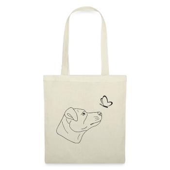 Jack Russell Terrier mit Schmetterling - Stoffbeutel - Natur - Vorne