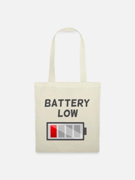Battery low - Stoffbeutel - Natur