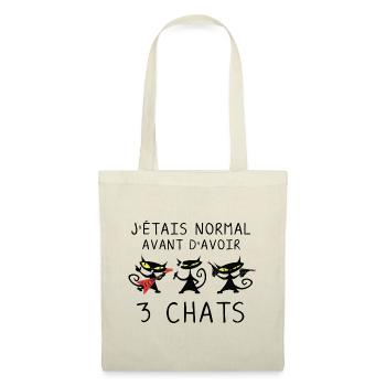 J étais normal avant 3 chats noirs - Chats Drôles - Sac en tissu - nature - Devant