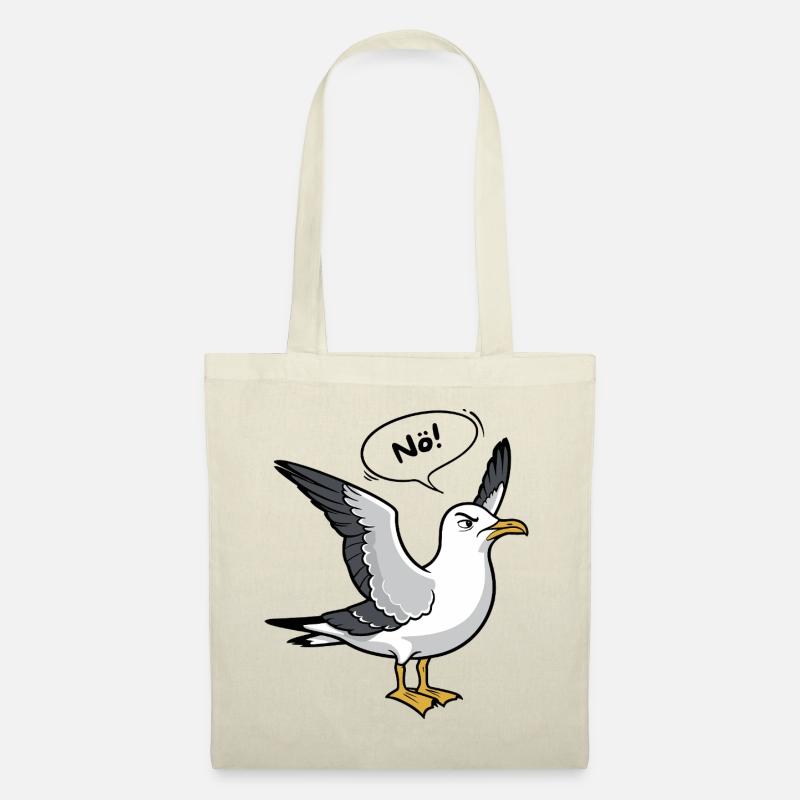 "Nö" Möwe -Nordsee Design - Stoffbeutel - Natur