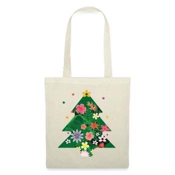 Christmas tree, Christmas tree with colorful flowers - Tote Bag - nature - Front